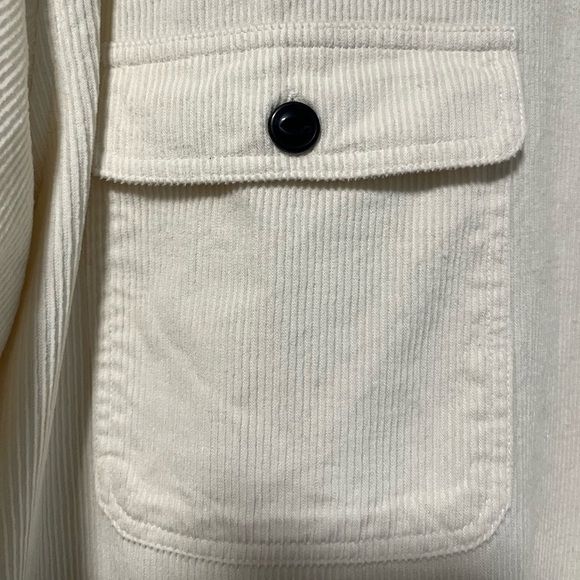 Frank And Oak Men’s Corduroy Overshirt Jacket- L - Cream Casual Utility Style - Picture 5 of 16